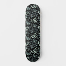 Girly Black & White Butterfly Patroon Skateboard