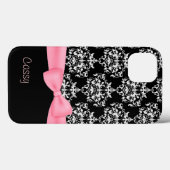 Girly Black & White Damask Case-Mate iPhone Case (Achterkant (horizontaal))