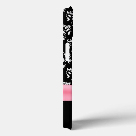 Girly Black & White Damask Case-Mate iPhone Case (Achterkant / Rechts)