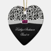 Girly Black White en Pink Jewel Sweet 16 Keepomwil Keramisch Ornament (Links)