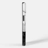 Girly Black White Marble Faux Glitter Monogram Case-Mate iPhone Case (Achterkant / Rechts)