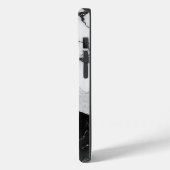 Girly Black White Marble Faux Glitter Monogram Case-Mate iPhone Case (Achterkant / Links)