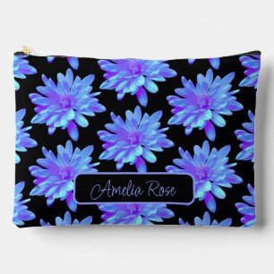 girly blauw paarse bloem etui