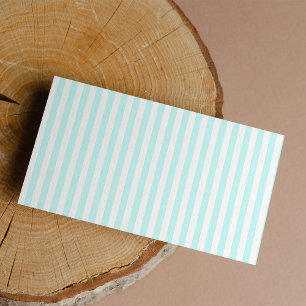 Girly Blauwgroen Blauw Wit Streepjespatroon Visitekaartje