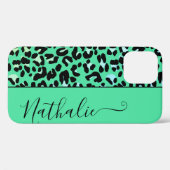 Girly Blauwgroen Dierenprint Patroon Aangepaste Na Case-Mate iPhone Case (Achterkant (horizontaal))
