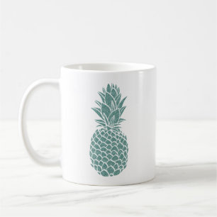 Girly Blauwgroen Glitter Ananas Sparkle Koffiemok