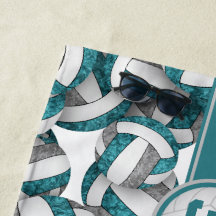 Girly blauwgroen grijs volleybal team kleuren gesc