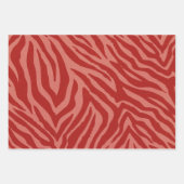 Girly Blauwgroen Groen Rood Zebra Print Inpakpapier Vel (Voorkant 3)