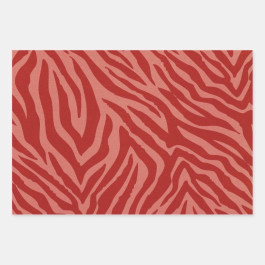 Girly Blauwgroen Groen Rood Zebra Print Inpakpapier Vel (Voorkant 3)