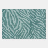 Girly Blauwgroen Groen Rood Zebra Print Inpakpapier Vel (Voorkant)