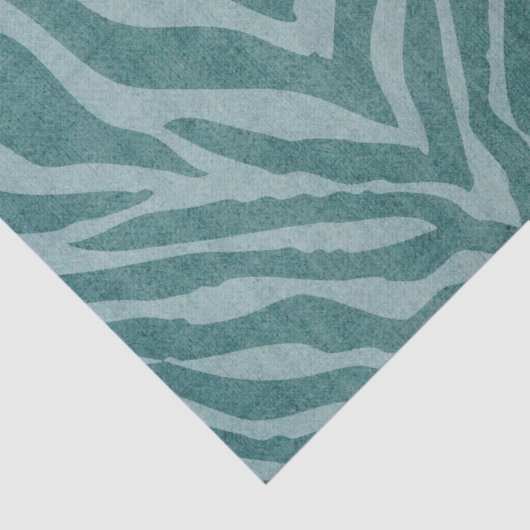 Girly Blauwgroen Groene Zebra Print Tissuepapier (Detail)