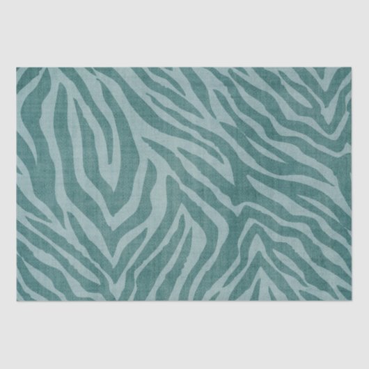 Girly Blauwgroen Groene Zebra Print Tissuepapier (Voorkant)