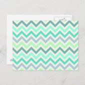 Girly Blauwgroen Mint Green Chevron Aztec Pastel C Briefkaart (Voorkant / Achterkant)