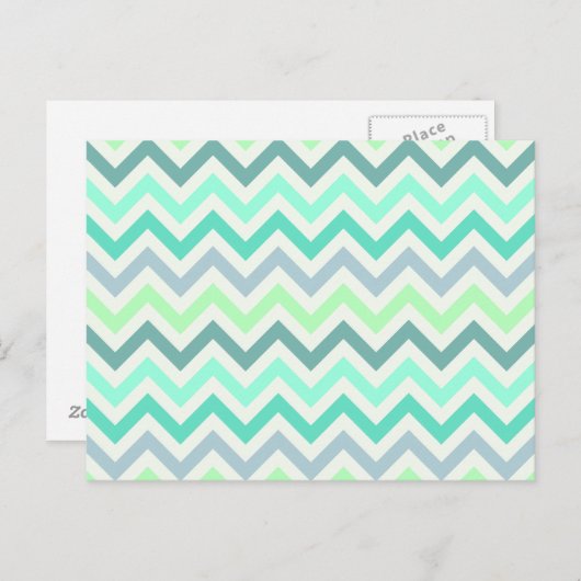 Girly Blauwgroen Mint Green Chevron Aztec Pastel C Briefkaart (Voorkant / Achterkant)