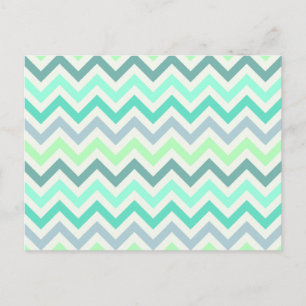 Girly Blauwgroen Mint Green Chevron Aztec Pastel C Briefkaart