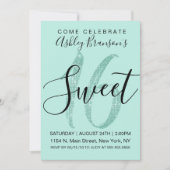 Girly Blauwgroen Mint Green Sequin Glitter Sweet 1 Kaart (Voorkant)