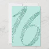Girly Blauwgroen Mint Green Sequin Glitter Sweet 1 Kaart (Achterkant)