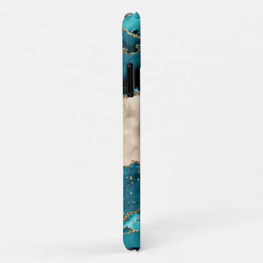 Girly Blauwgroen Turquoise & Gold Agaat Stone Mono Case-Mate iPhone Case (Achterkant/rechts)