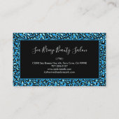 Girly Blauwgroen Turquoise Leopard Spots Black Mon Visitekaartje (Achterkant)
