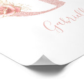 Girly Bleek Roos Gold Glitter Floral Monogram G Poster (Hoek)