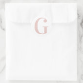 Girly Bleek Roos Gold Glitter Monogram G Ronde Sticker (Tas)