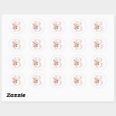 Girly Bleek Roos Gouden Glitter Bloemen Blush Mono Ronde Sticker (Vel)