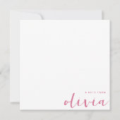 Girly Bleke Violet Rood Monogram Script Notitiekaartje (Voorkant)