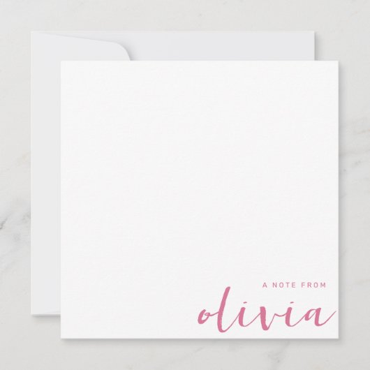 Girly Bleke Violet Rood Monogram Script Notitiekaartje (Voorkant)