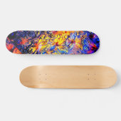 Girly Bloemen Blauwe Godin Kunst Skateboard Deck (Horizontaal)