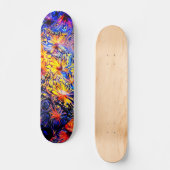 Girly Bloemen Blauwe Godin Kunst Skateboard Deck (Voorkant)