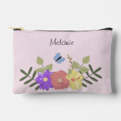 Girly Bloemen en Vlinder Roze Gepersonaliseerd Etui (Voorkant)