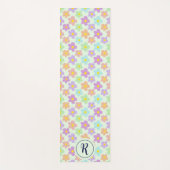 Girly Bloemen Met Retro Daisy Bloemen Groene Gym Yogamat (Voorkant)