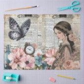 Girly Bloemenkrant Ephemera Collage Tissuepapier (Craft)