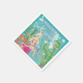 Girly Blonde Mermaid under the Zee Birthday Servet (Hoek)