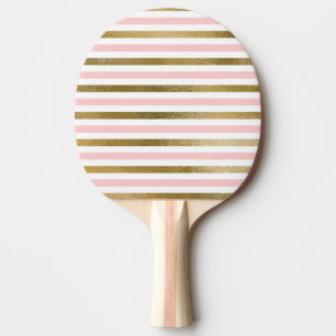 Girly bloost het Roze, Witte en Gouden Patroon van Tafeltennisbatje