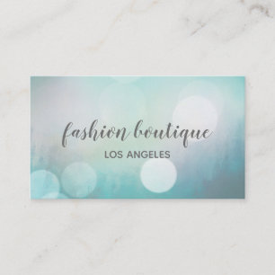 Girly Blue Bokeh Glitter Modern Mode & Beauty Visitekaartje