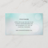 Girly Blue Bokeh Glitter Modern Mode & Beauty Visitekaartje (Achterkant)