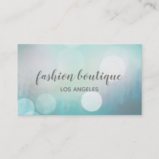 Girly Blue Bokeh Glitter Modern Mode & Beauty Visitekaartje (Voorkant)