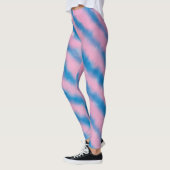 Girly Blue en Pink Cloud Retro Aesthetische Stripe Leggings (Links)