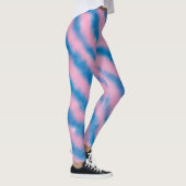 Girly Blue en Pink Cloud Retro Aesthetische Stripe Leggings (Rechts)