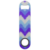 Girly Blue en White Bohemian Chevron Pattern Speed Flessenopener (Achterkant)