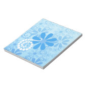 Girly Blue Floral Retro Flowers Notitieblok (Linkerzijde)
