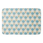 Girly Blue Flowers Cream Badmat (Voorkant)
