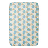 Girly Blue Flowers Cream Badmat (Voorkant Verticaal)