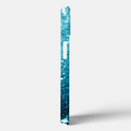 Girly Blue Glitter in Gold Brush Stroke Naam Case-Mate iPhone Case (Achterkant / Rechts)