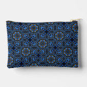 Girly Blue & Gold Dot Art Mandala Patroon Etui (Achterkant)