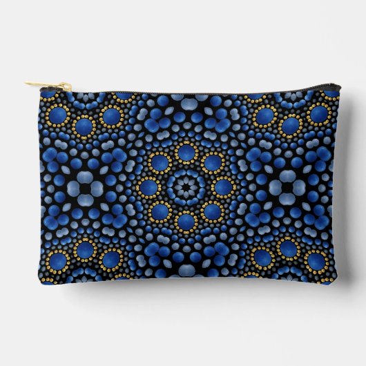  Girly Blue & Gold Dot Art Mandala Patroon Etui (Voorkant)