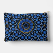 Girly Blue & Gold Dot Art Mandala Patroon Etui (Achterkant)