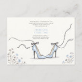 Girly Blue Heels Bridal Shower Enclosure Card Informatiekaartje (Voorkant)