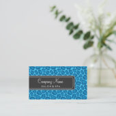 Girly Blue Leopard Salon Visitekaartjes (Staand voorkant)